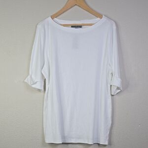 Karen Scott White 3/4 sleeve  Tee size XL NWT.